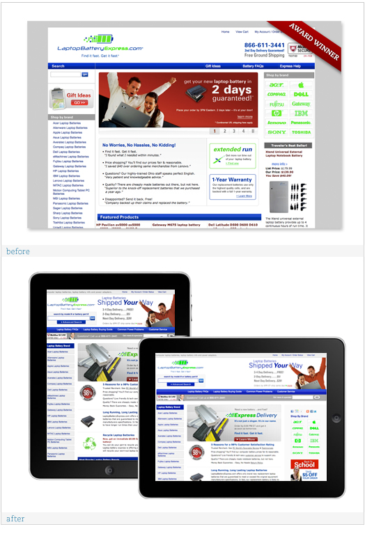 LaptopBatteryExpress.com Web Design Refresh LaptopBatteryExpress.com Web Design Refresh